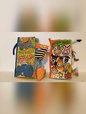 Jellycat Orange Multicolor Fabric Activity Books